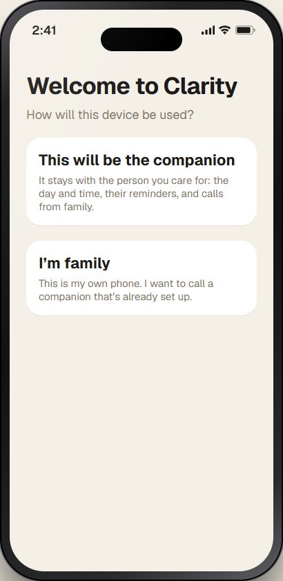 Welcome to Clarity on an iPhone